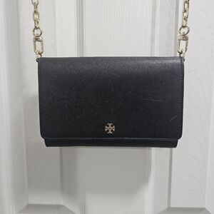 Tory Burch Black Crossbody with Gold Chain